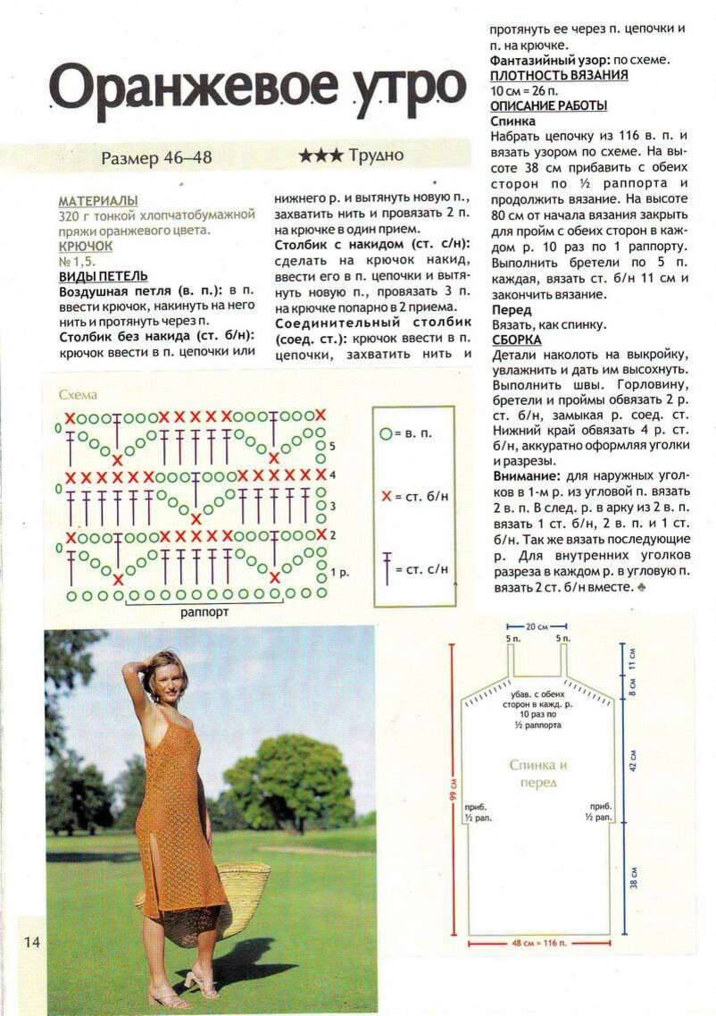 Пляжная одежда крючком схемы и описание