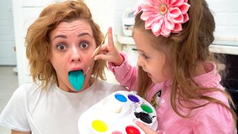 stories for kids - colored paints toys ice cream with daddy
