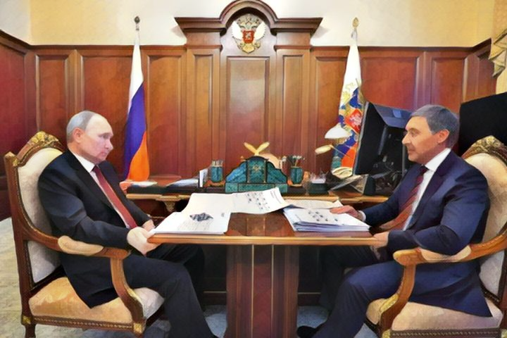 Владимир Путин и Валерий Фальков на встрече в Кремле