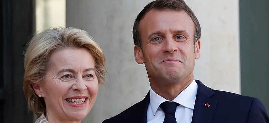 Урсула фон дер Ляйен и Эмманюэль Макрон, © Gonzalo Fuentes / Reuters