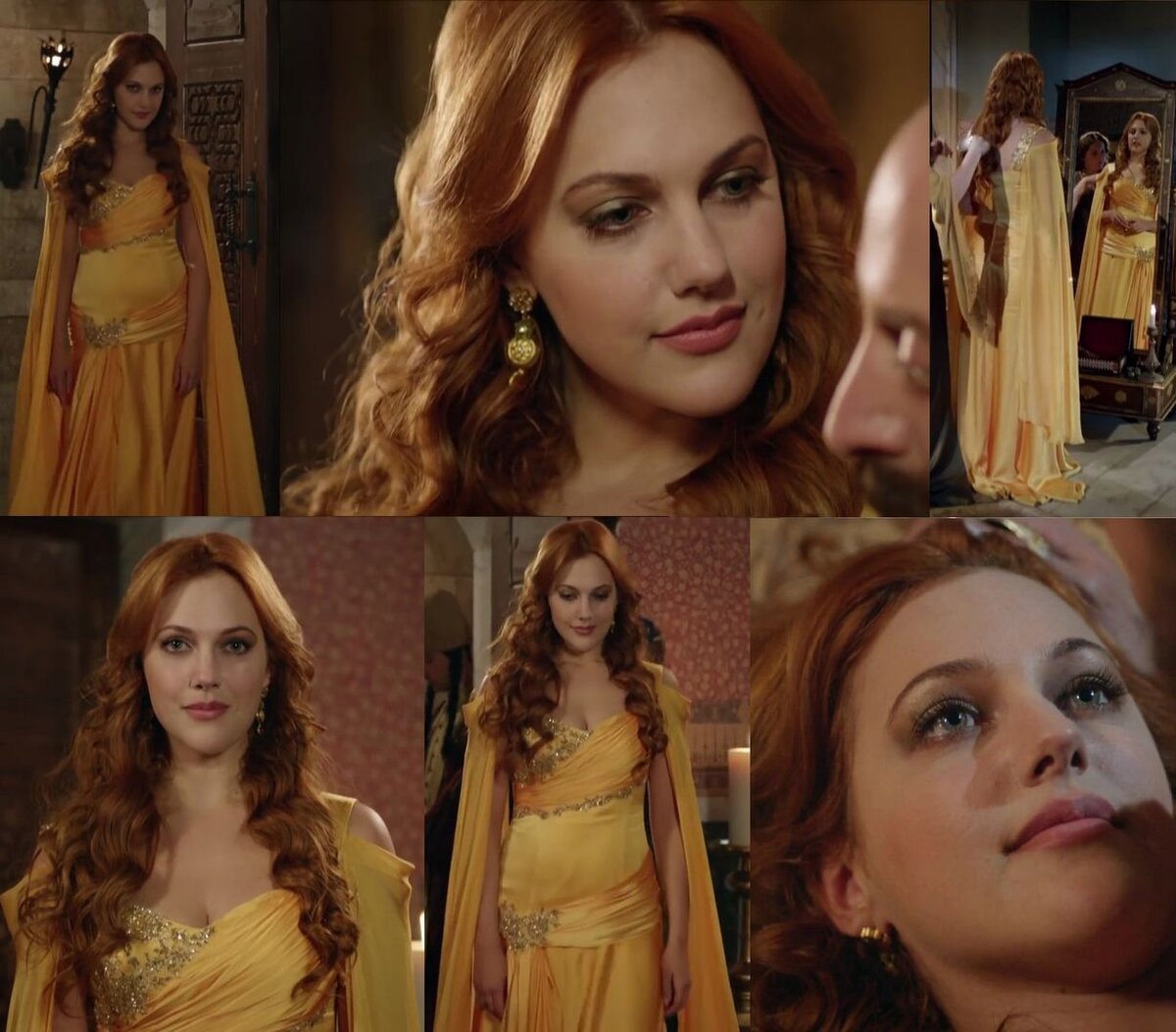 Великолепный век Хюррем в желтом платье