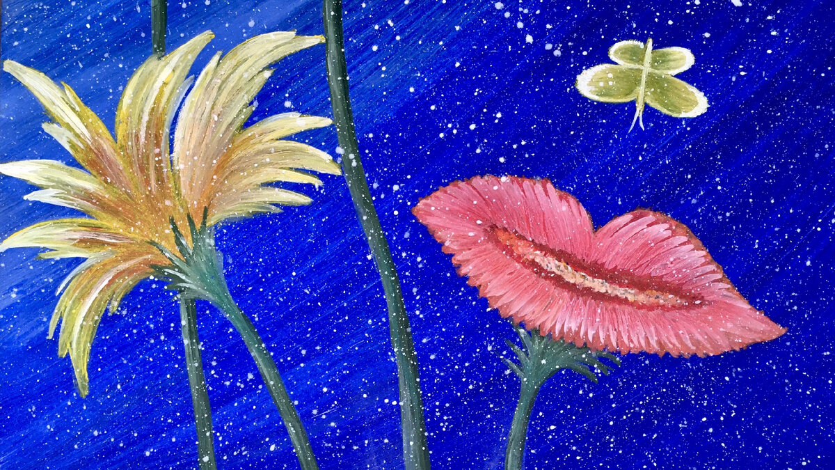 Рисую каждый день. Интуитивное рисование. Автор — Ирина Ковалькова. Лист А3, гуашь