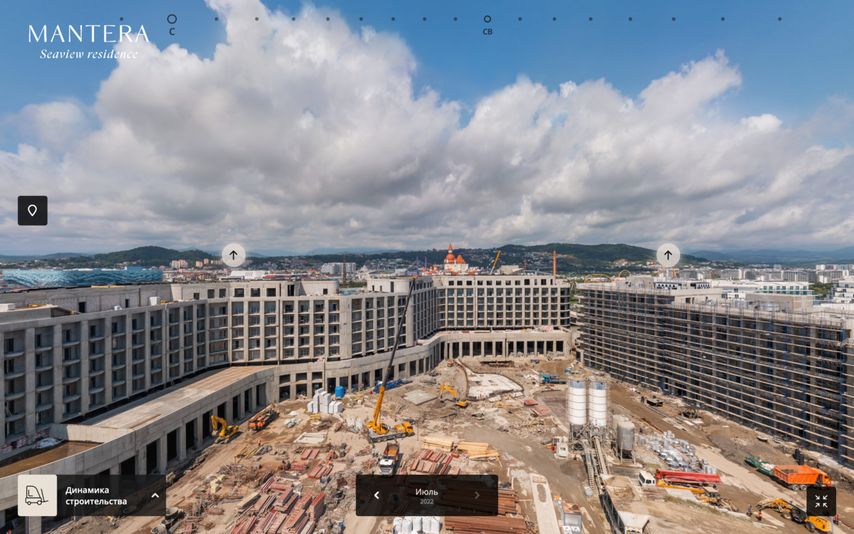 Текущий этап строительства на июль 2022 (вид со стороны моря)