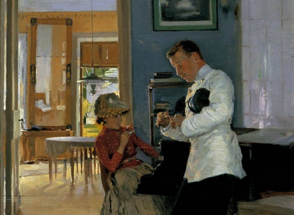 Владимир Маковский «Объяснение», фрагмент