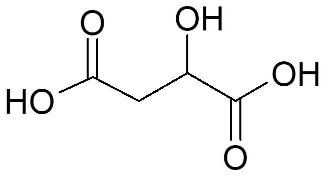 Структурная формула яблочной кислоты.
