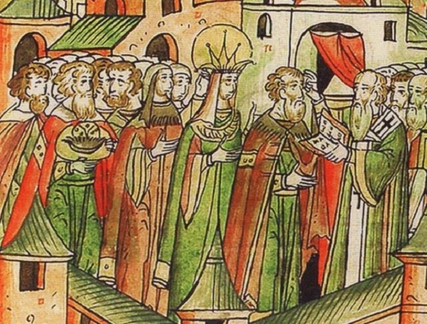 Свадьба Василия III и Елены Глинской, рисунок XVI века