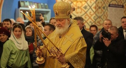 Патриарх Кирилл освящает храм Росгвардии