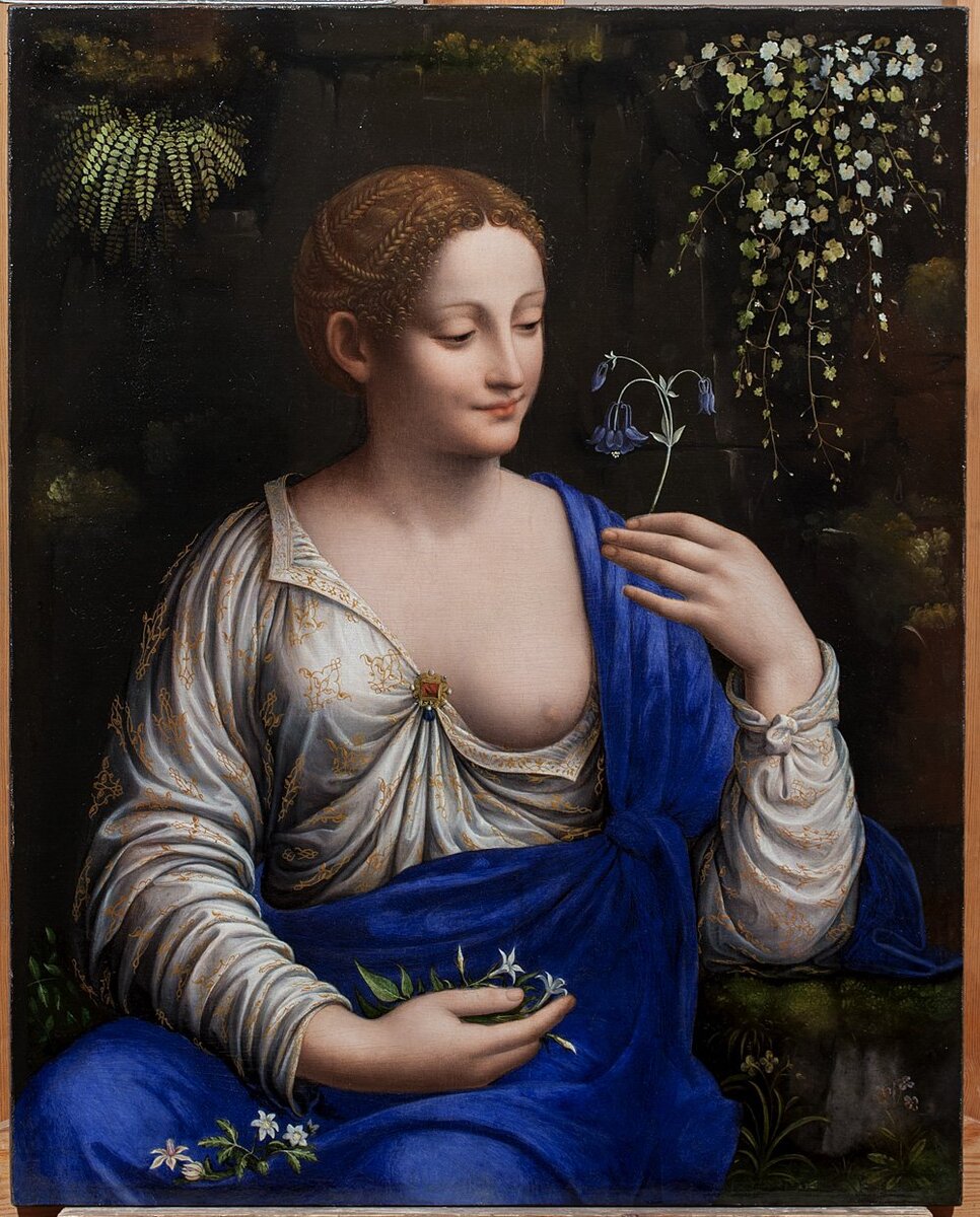 Флора. Франческо Мельци. Масло, перенесенное на холст. Эрмитаж. ок. 1520 год.