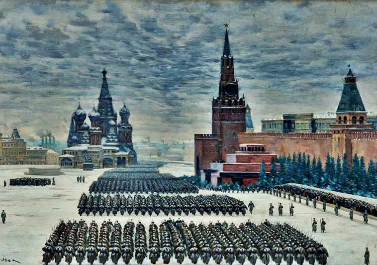 Картина Юона Константина Федоровича "Парад на Красной площади 7 ноября 1941 года"
