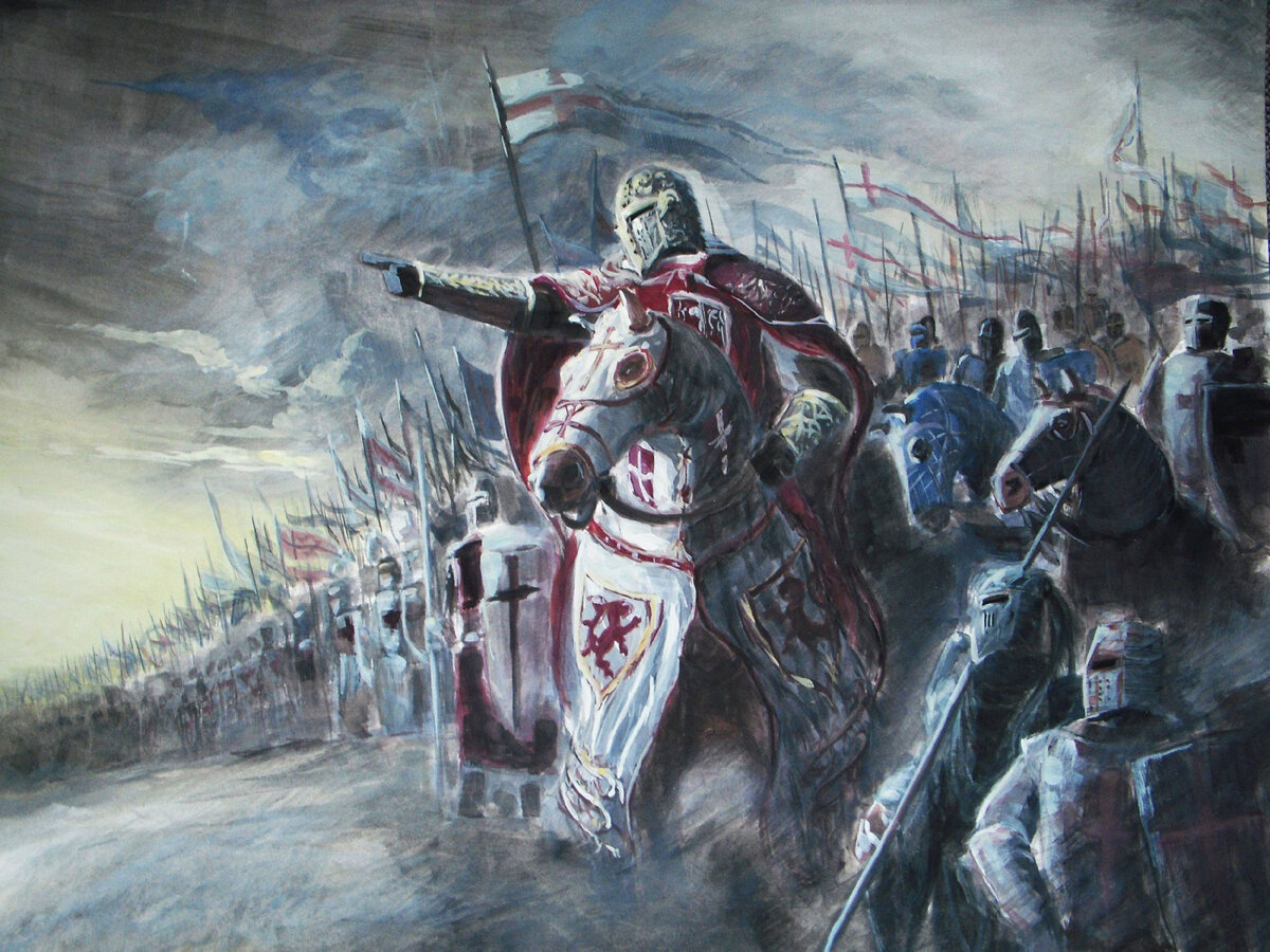 Картинка не аутентична, но так и сочится Deus vult-ом. Как это выглядело ИРЛ - листай дальше.