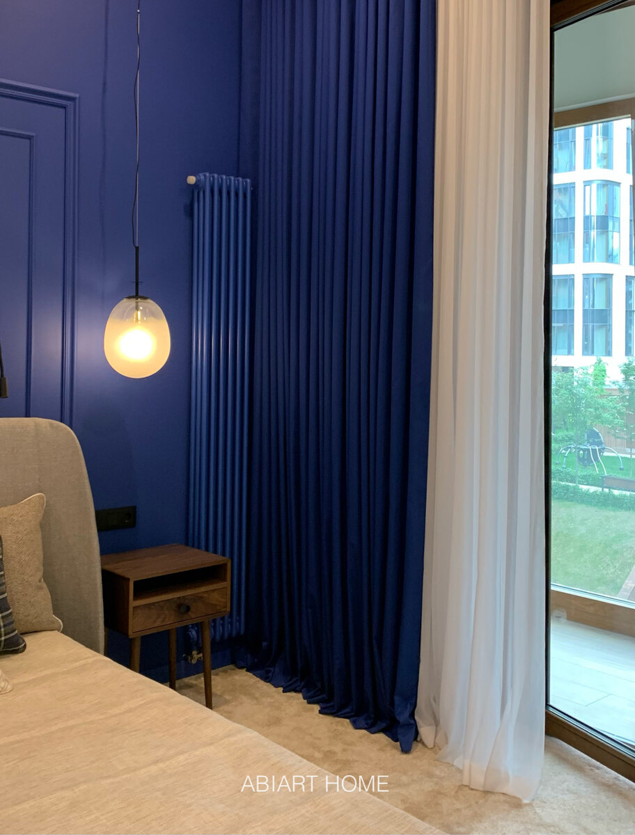 Портьеры и гардины из 100% хлопка. Дизайн и пошив АБИАРТ. ЖК «Садовые кварталы» 