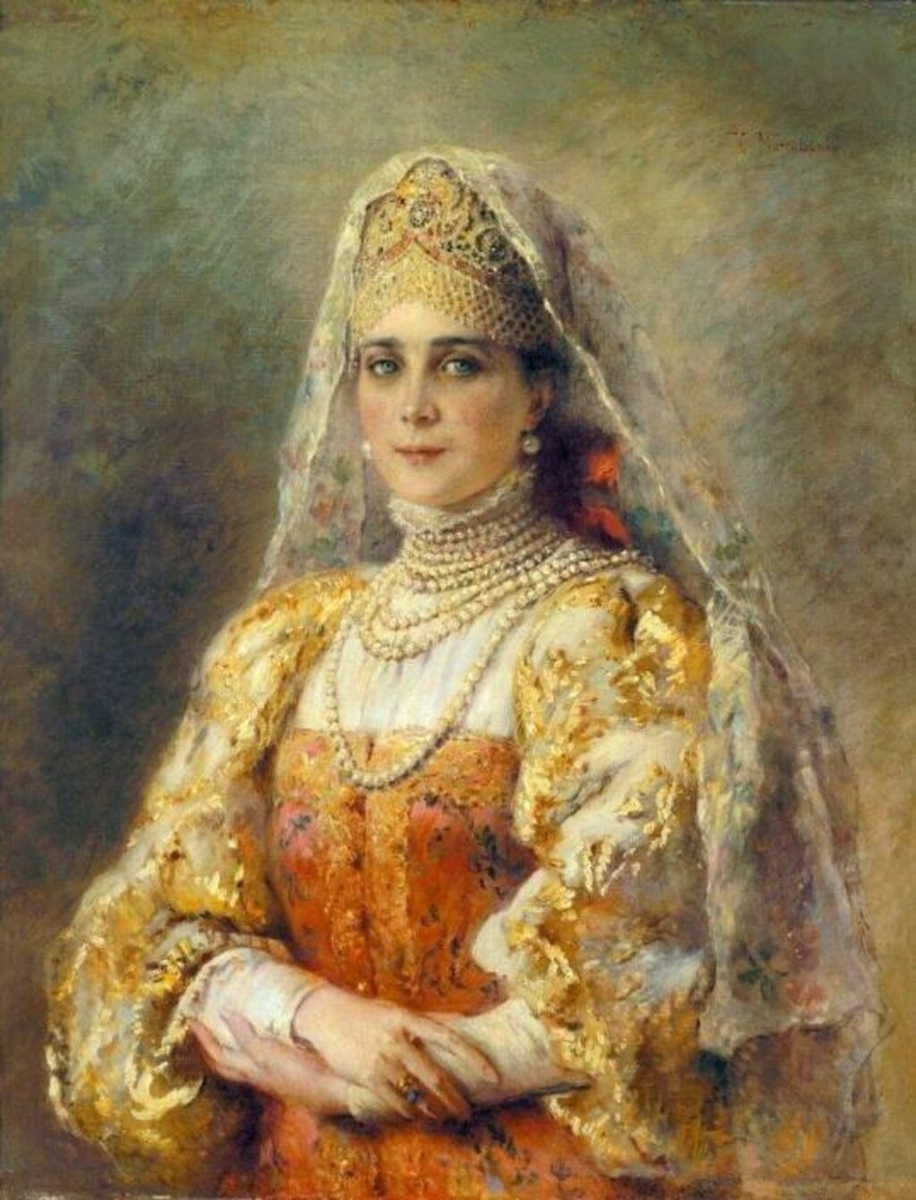 К. Е. Маковский. Портрет княгини Зинаиды Николаевны Юсуповой в русском костюме, 1900 год