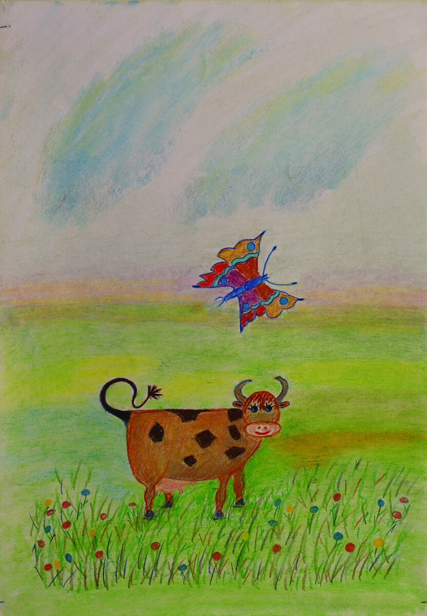 Сказка о корове и не только.. , Попова Марина, Иллюстрация, Бумага, пастель, г. Иркутск