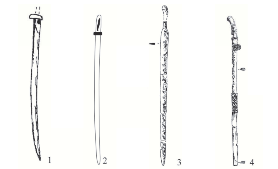 Сабли и палаши огузов или печенегов IX-XI века из приволжских курганов