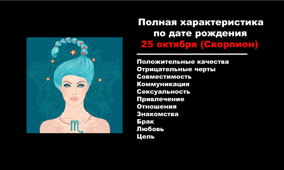 Подробная характеристика по дате рождения 25 октября 