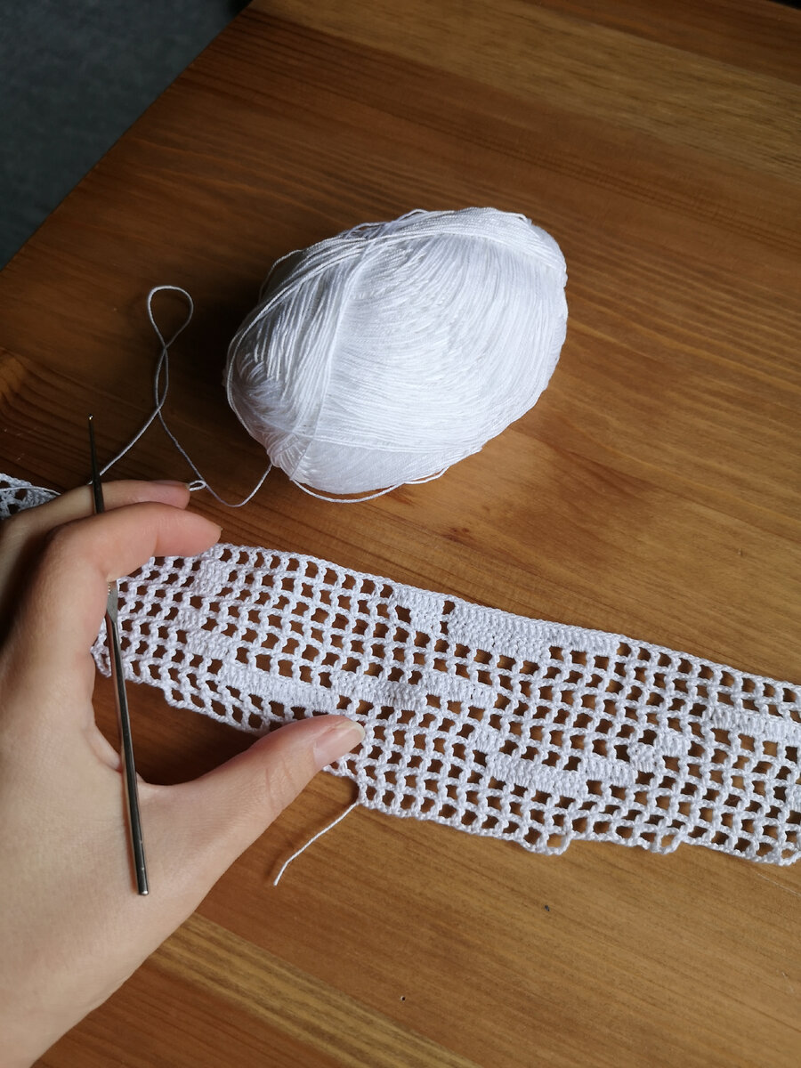 Начало вязания скатерти. Фото Колгановой Натальи