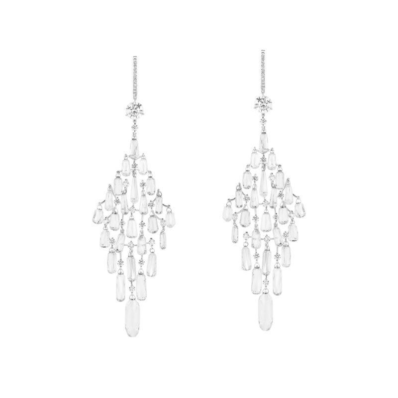Серьги Chopard High Jewellery из белого золота с бриллиантами огранки бриолетт и круглой огранки
