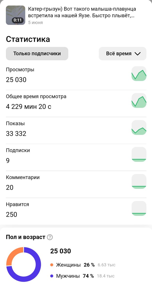 Статистика видео о грызуне)