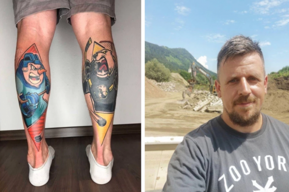    Болельщик из Австрии сделал себе тату с талисманом ХК «Сибирь»
