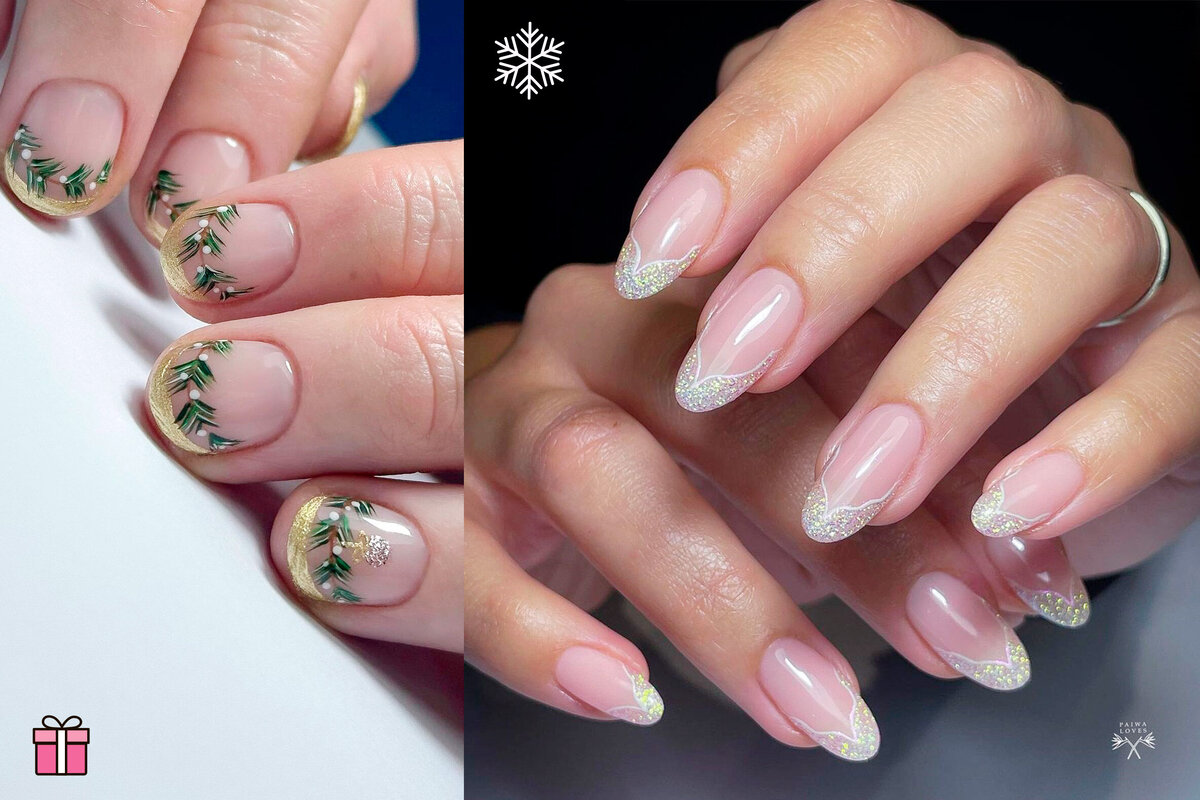     Блестящий френч: 5 изысканных примеров для новогоднего маникюра