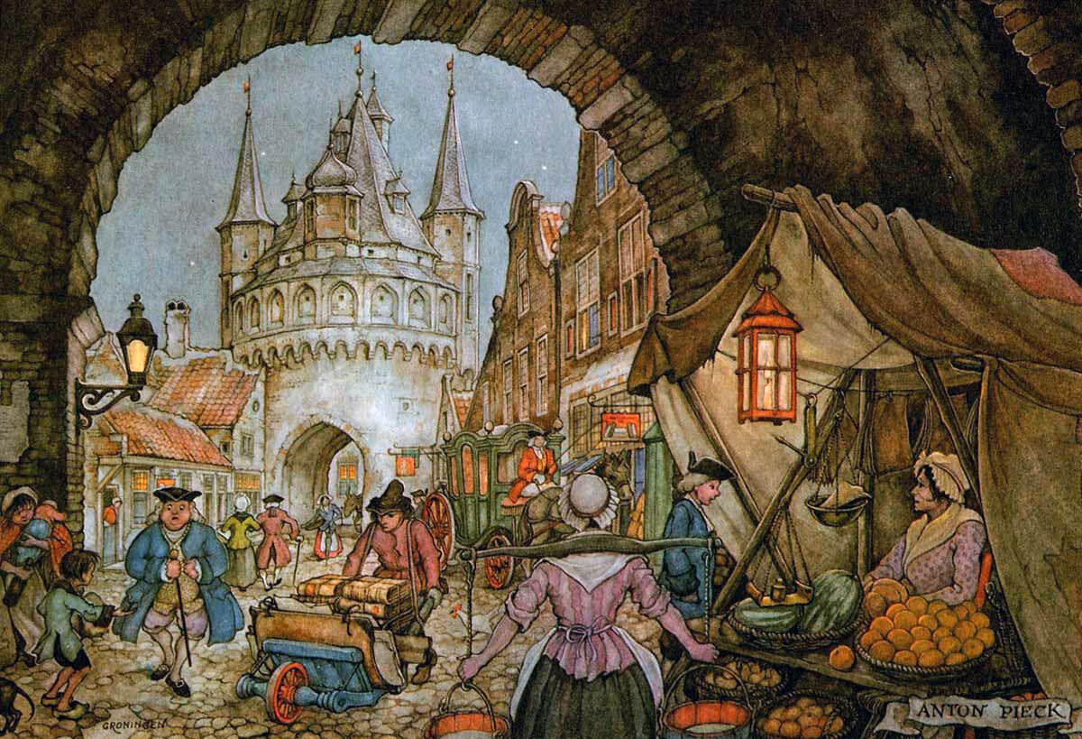 Художник Антон Франциск Пик (Anton Pieck). Рынок.