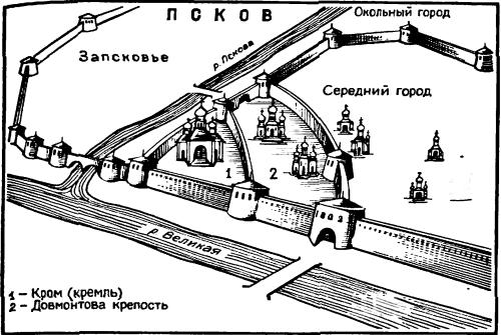 Псков окольный город схема