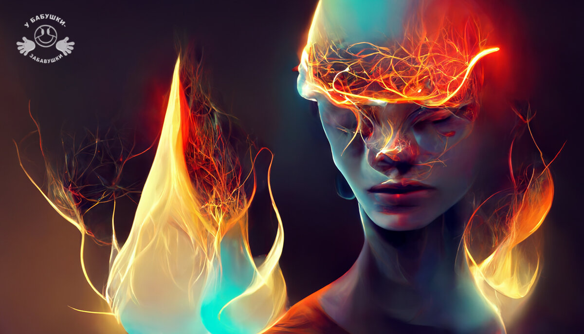 Изображение сгенерировано нейросетью Midjourney по ключевым словам: человек, нейросеть, пламя