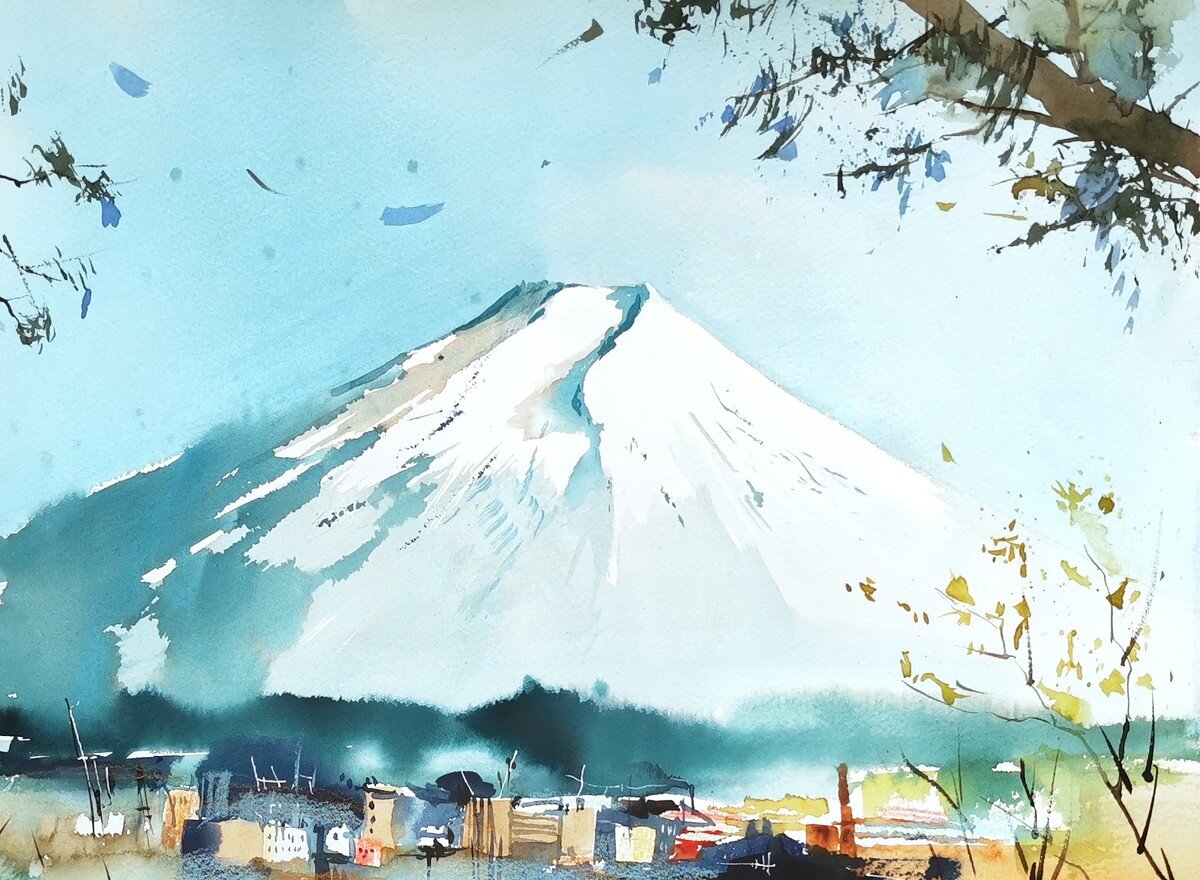 Работа Ольги Андрущенко для курса "Аригато, акварель!"