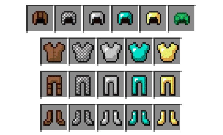 Виды брони до 1.16 обновления