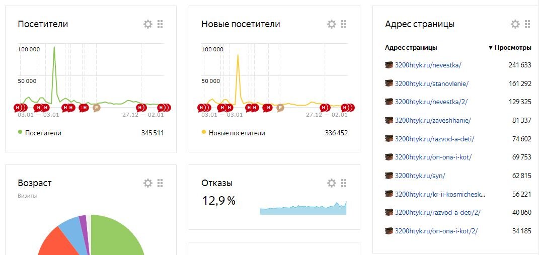 метрики сайта за год