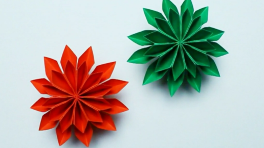 Оригами Бумажный цветок из листа бумаги. Подробный видео урок.