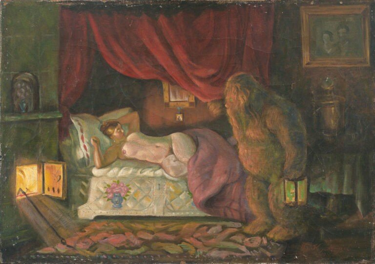 «Купчиха и домовой», Борис Михайлович Кустодиев, 1922