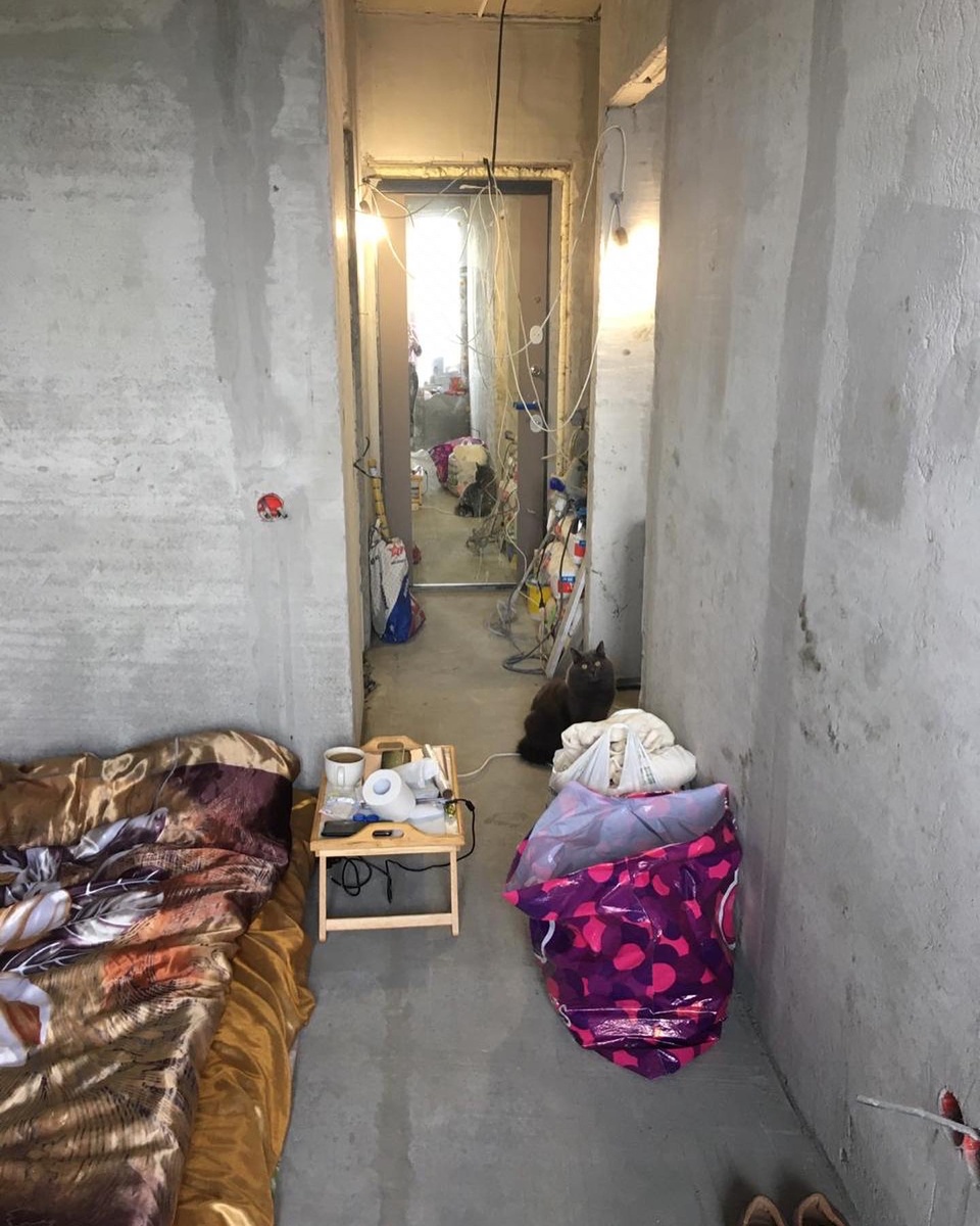 Первое утро в своей квартире :)