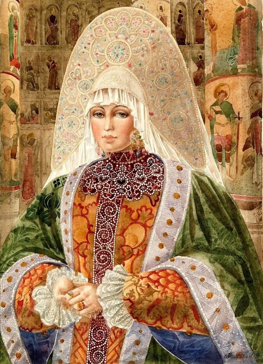 Художница Инна Мошкова рисует русских красавиц. 