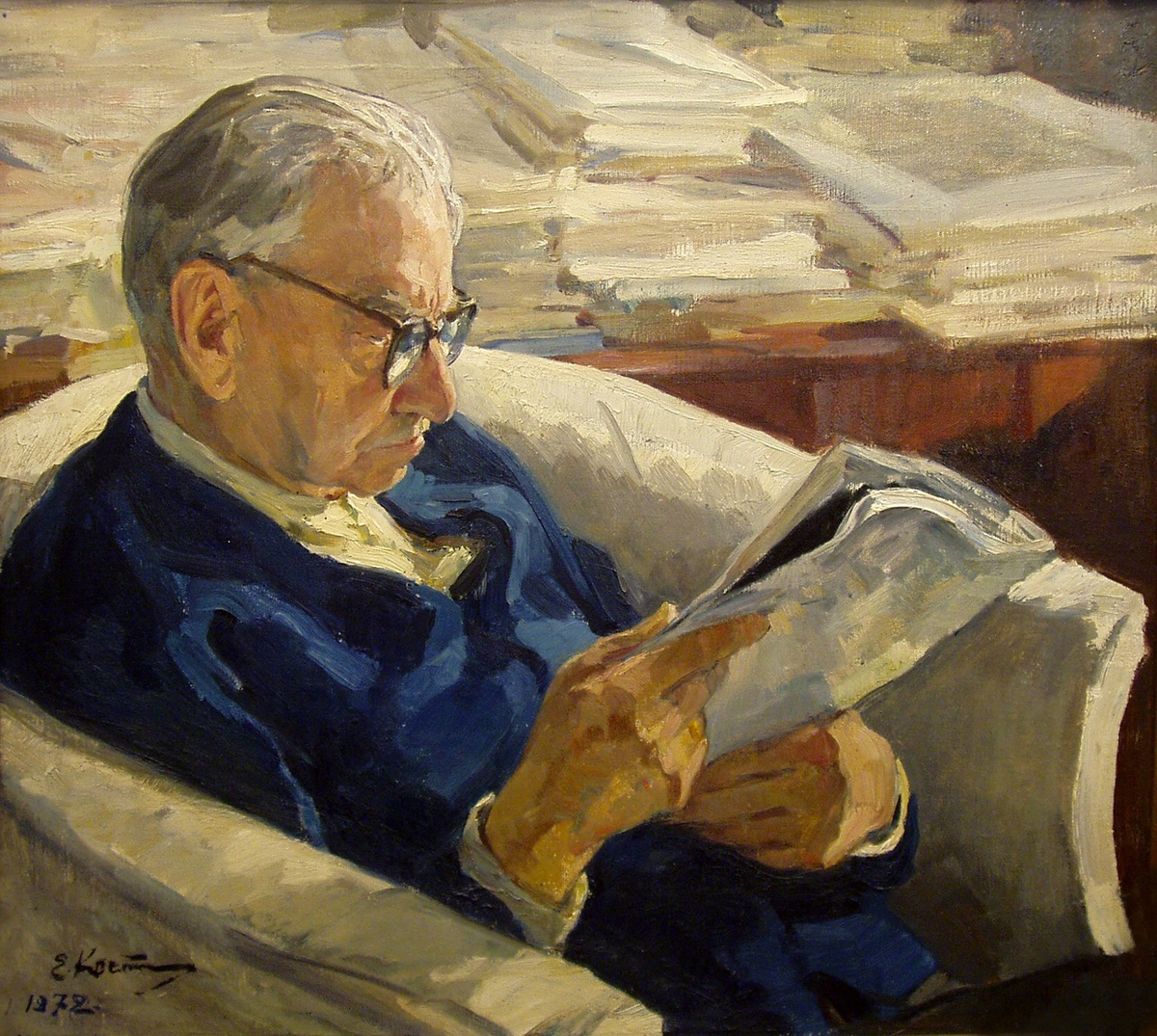 Е.М. Костенко. Портрет отца. 1972 г. Холст, масло. Белгородский художественный музей