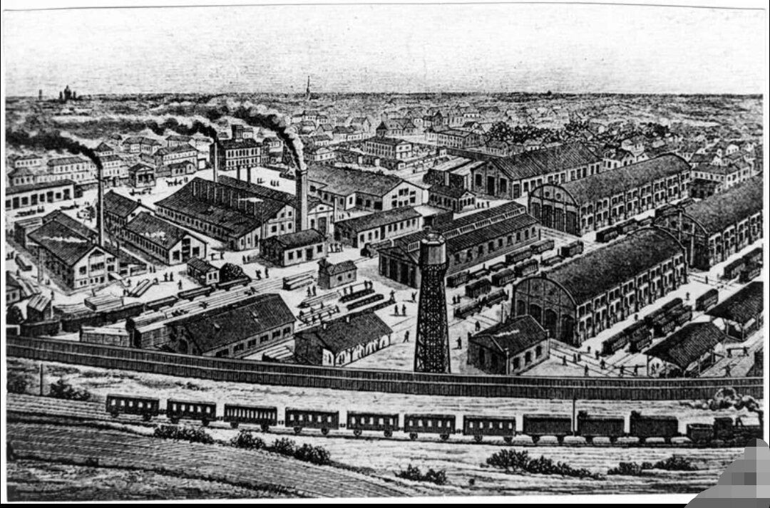 Вид на Русско-балтийский завод 1908 год. 