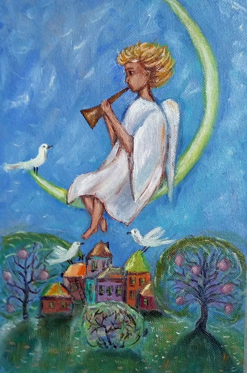 Летняя ночь. Масло, оргалит 30х45 см