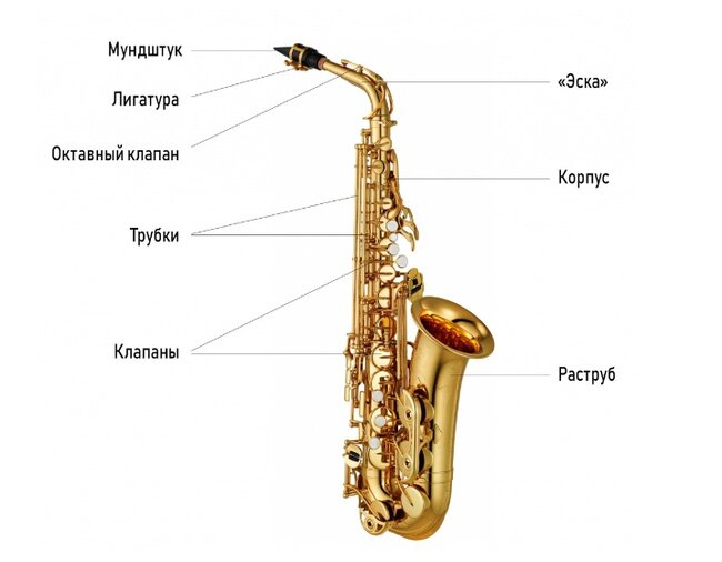 Открытка – Саксофон, с конвертом