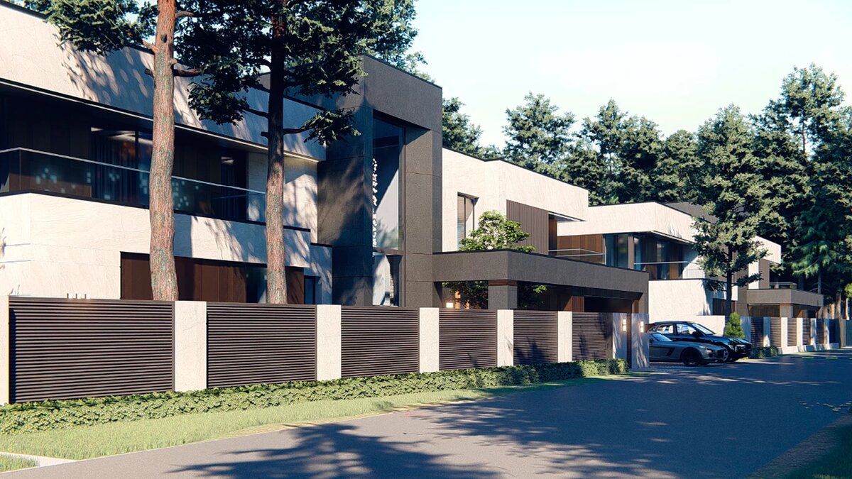 Фактурные фасады коттеджей 