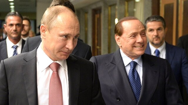    Сильвио Берлускони и Владимир Путин Скриншот страницы ntv.ru