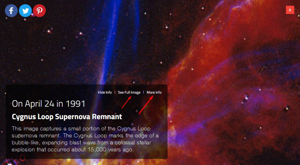 Скрин сервиса на сайте НАСА