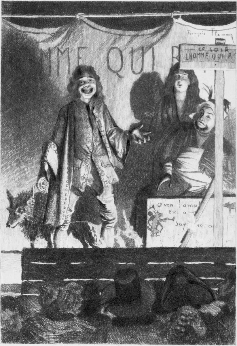 Франсуа Фламенг «Человек, который смеется». Рисунок из  первого американского издания романа Виктора Гюго