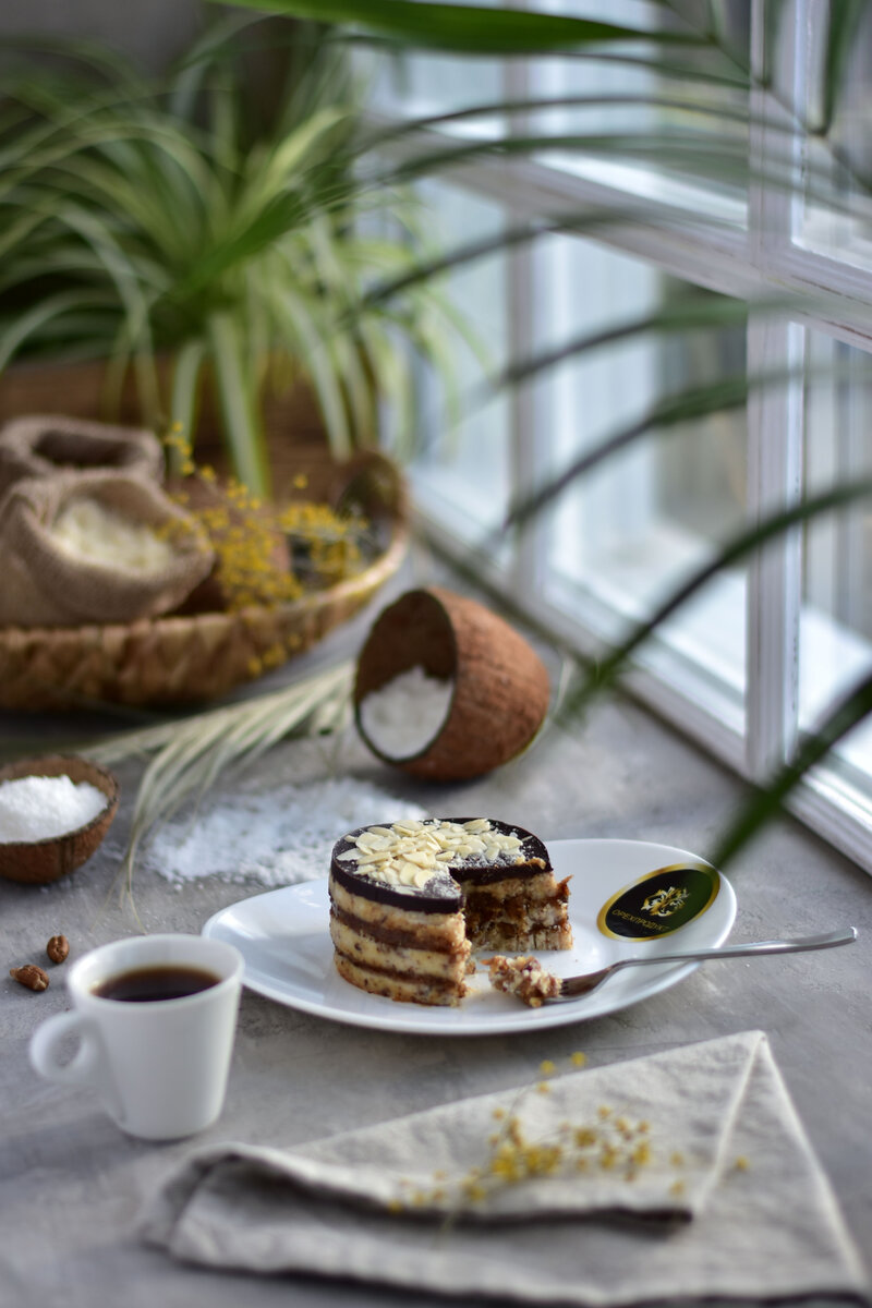 Кокосово-миндальное пирожное на муке ОрехПродукт 