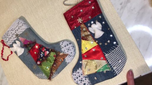 Галюхино Рукоделие: МК Как сшить сапожок Dimensions / How to sew Dimensions Christmas Stocking