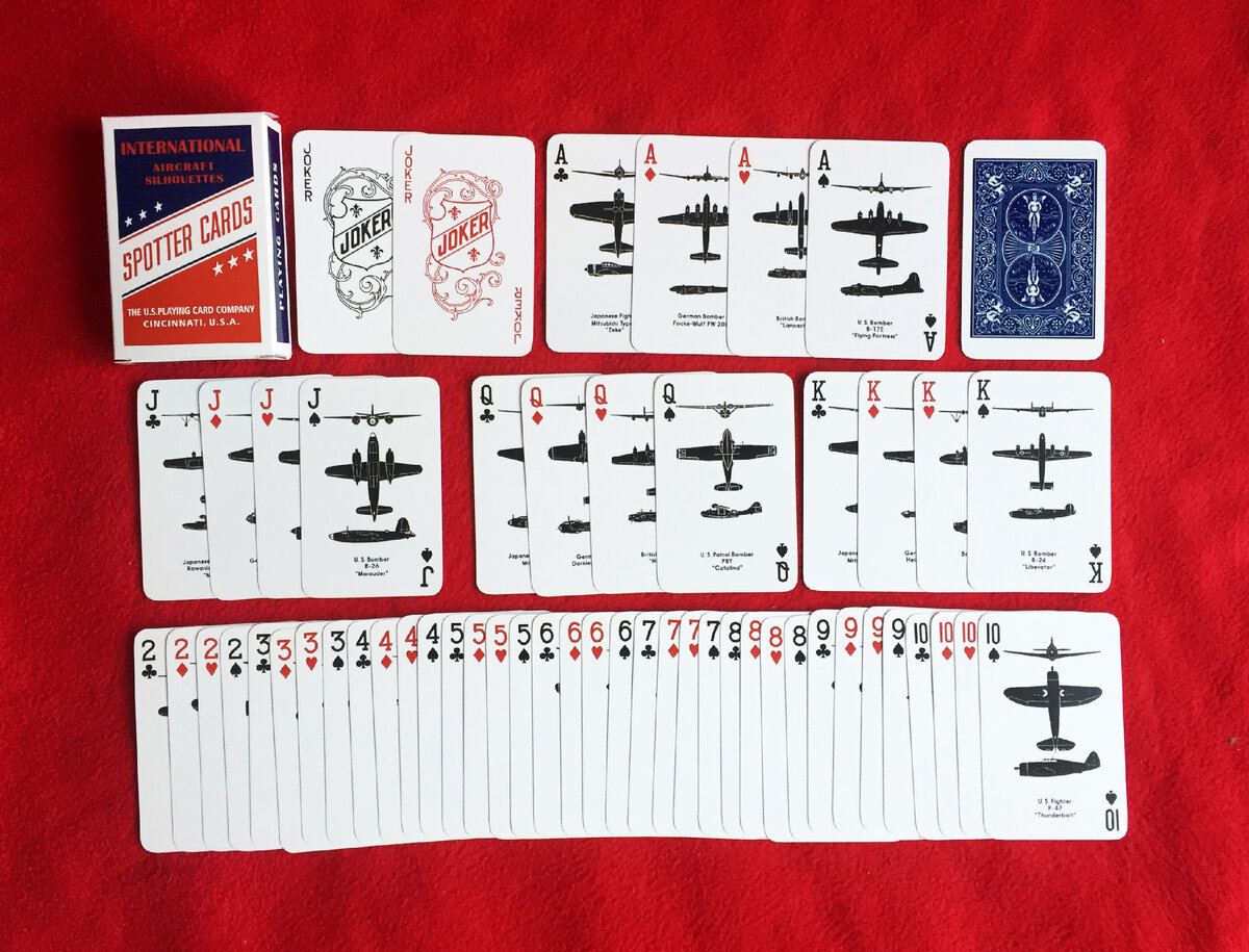 Игральные карты "Spotter cards", США 1942-1943 год, современный репринт