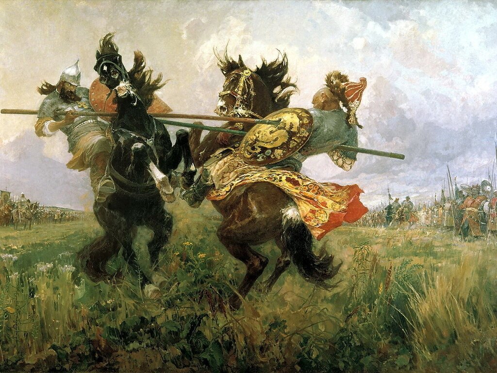 Пересвет и Челубей (Таврул), кто эти великие войны? Поединок перед  Куликовской битвой. | LEGNAHRA: исторические статьи | Дзен