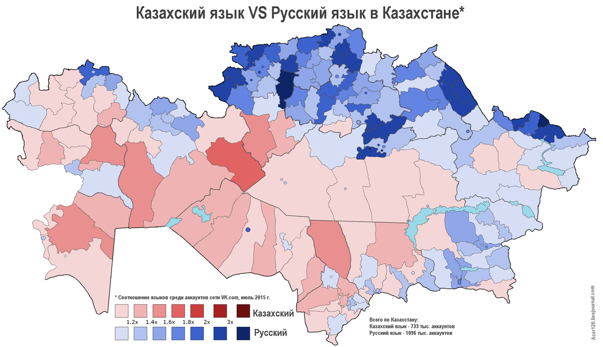 Вот такая информативная карта на счёт распространения русского языка в стране.