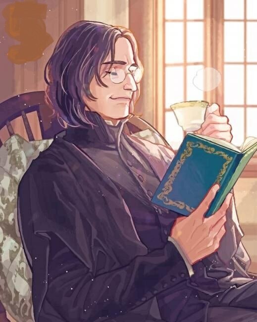 Редкий арт с довольным жизнью Снейпом