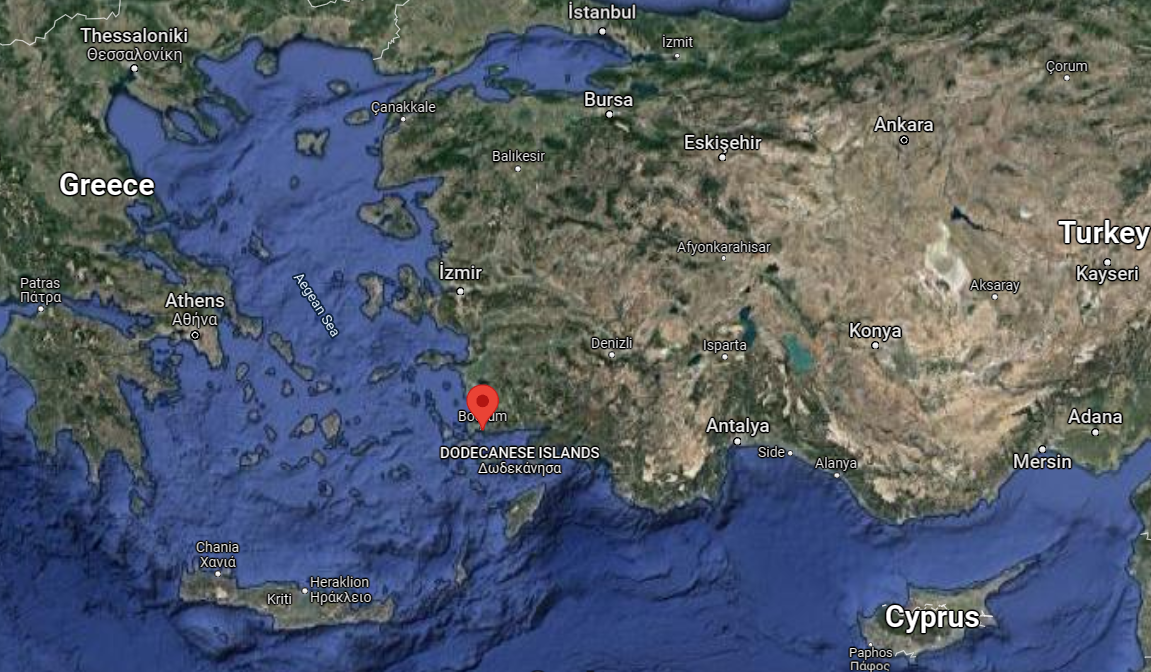 Географическое место расположение Геликарнаса (Бодрума). Источник - Google Maps