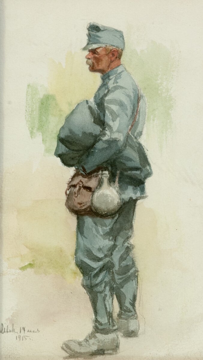 Пленный австрийский солдат. Неизв. худ. 1915